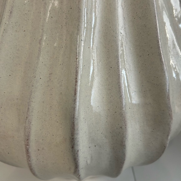 16” Pleated Ceramic Vase Sour Cream Scalloper Viral Hearth & Hand™ with Magnolia - Picture 6 of 9